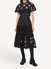 Sea New York Black Lainey Embrodiery Peplum Top - Image 1 of 7