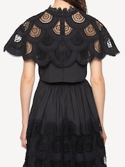 Sea New York Black Lainey Embrodiery Peplum Top - Image 2 of 7
