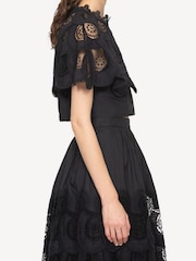 Sea New York Black Lainey Embrodiery Peplum Top - Image 5 of 7