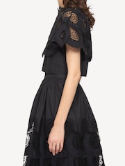 Sea New York Black Lainey Embrodiery Peplum Top - Image 6 of 7