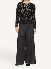 Sea New York Black Alice Embroidery Velvet Jumper - Image 1 of 10