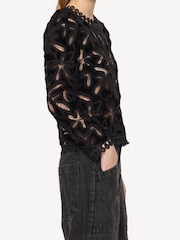 Sea New York Black Alice Embroidery Velvet Jumper - Image 9 of 10