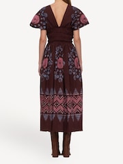 Sea New York Red Yana Tie Dye V-Neck Midi Dress - Image 2 of 9