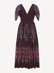 Sea New York Red Yana Tie Dye V-Neck Midi Dress - Image 9 of 9