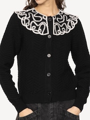 Sea New York Black Alice Embroidery Battenberg Cardigan - Image 5 of 6