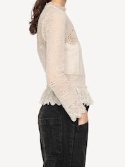 Sea New York Cream Lainey Embrodiery Lace Top - Image 10 of 11