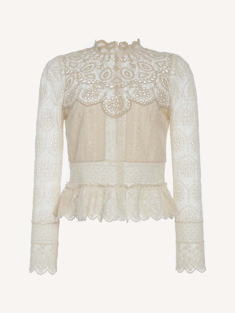 Sea New York Cream Lainey Embrodiery Lace Top - Image 11 of 11