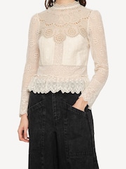 Sea New York Cream Lainey Embrodiery Lace Top - Image 3 of 11