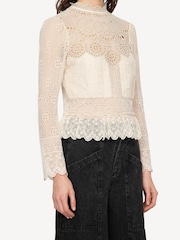Sea New York Cream Lainey Embrodiery Lace Top - Image 5 of 11