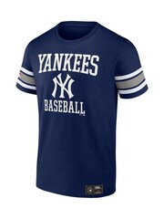 Fanatics Blue MLB New York Yankees Seasonal Helmet Short Sleeve Crew 100% Cotton T-Shirt - Image 2 of 3