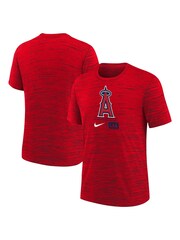 Fanatics Youth Large Red MLB Los Angeles Angels Logo Velocity T-Shirt - Image 3 of 3