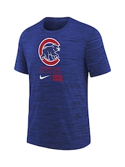 Fanatics Youth Large Blue MLB Chicago Cubs Logo Velocity T-Shirt - Image 2 of 3