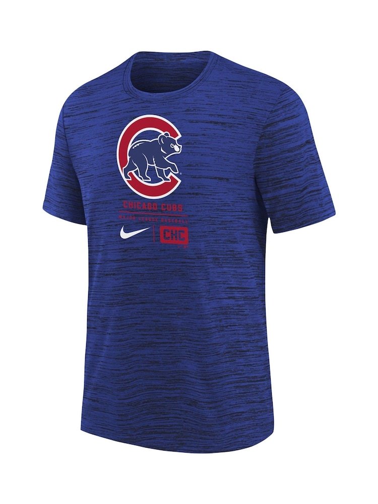 Fanatics Youth Large Blue MLB Chicago Cubs Logo Velocity T-Shirt - Image 2 of 3