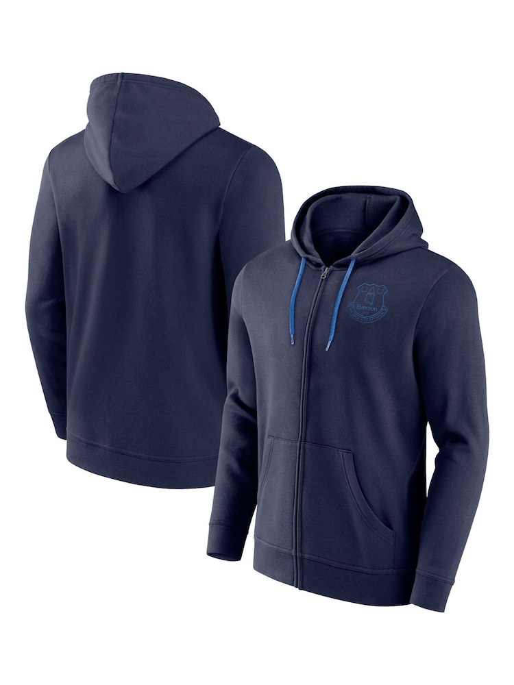 Fanatics Small Blue Everton Essentials Crest Full Zip Hoodie - Image 1 of 3