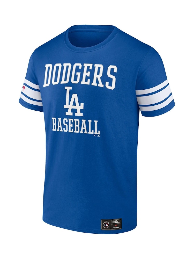 Fanatics Blue MLB Los Angeles Dodgers Seasonal Helmet Short Sleeve Crew 100% Cotton T-Shirt - Image 2 of 3