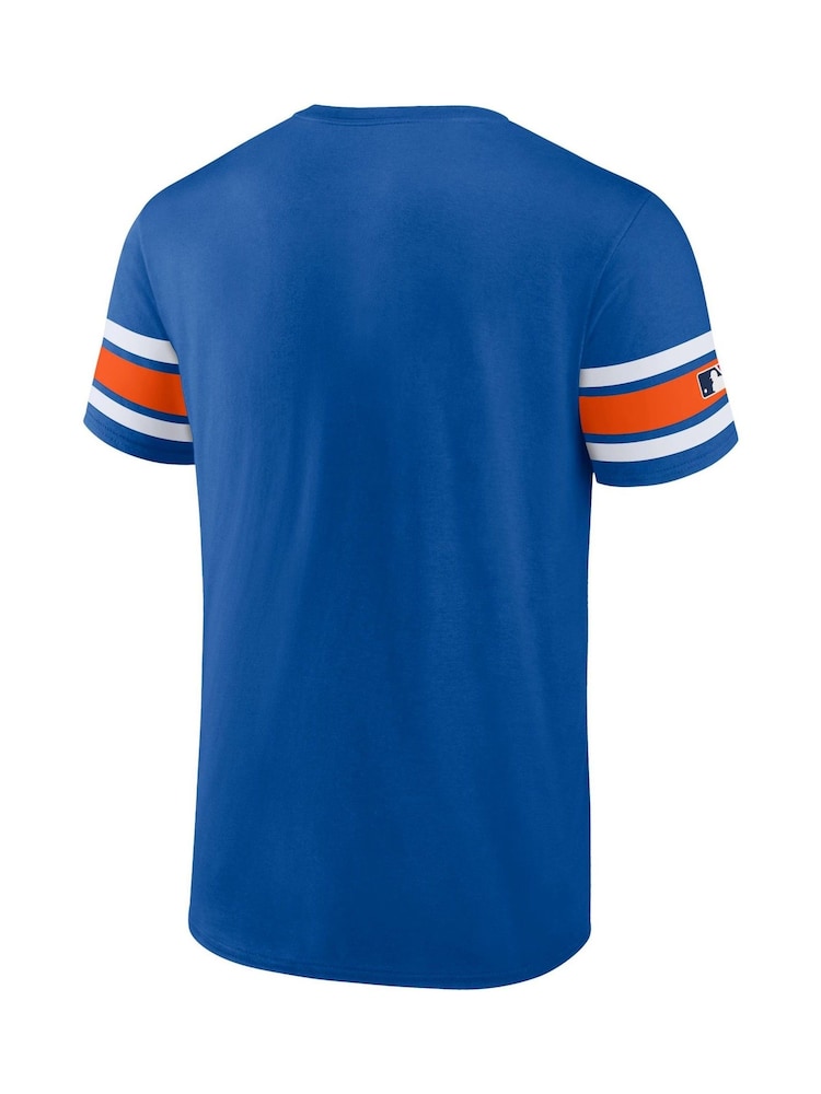 Fanatics Blue MLB New York Mets Seasonal Helmet Short Sleeve Crew 100% Cotton T-Shirt - Image 2 of 3
