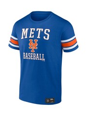 Fanatics Blue MLB New York Mets Seasonal Helmet Short Sleeve Crew 100% Cotton T-Shirt - Image 3 of 3
