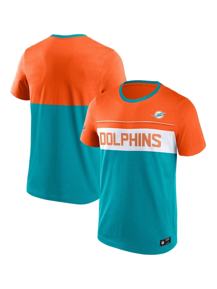 Fanatics Orange/Blue NFL Miami Dolphins Foundation 100% Cotton T-Shirt - Image 1 of 3