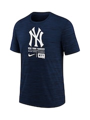 Fanatics Youth Large Blue MLB New York Yankees Logo Velocity T-Shirt - Image 3 of 3