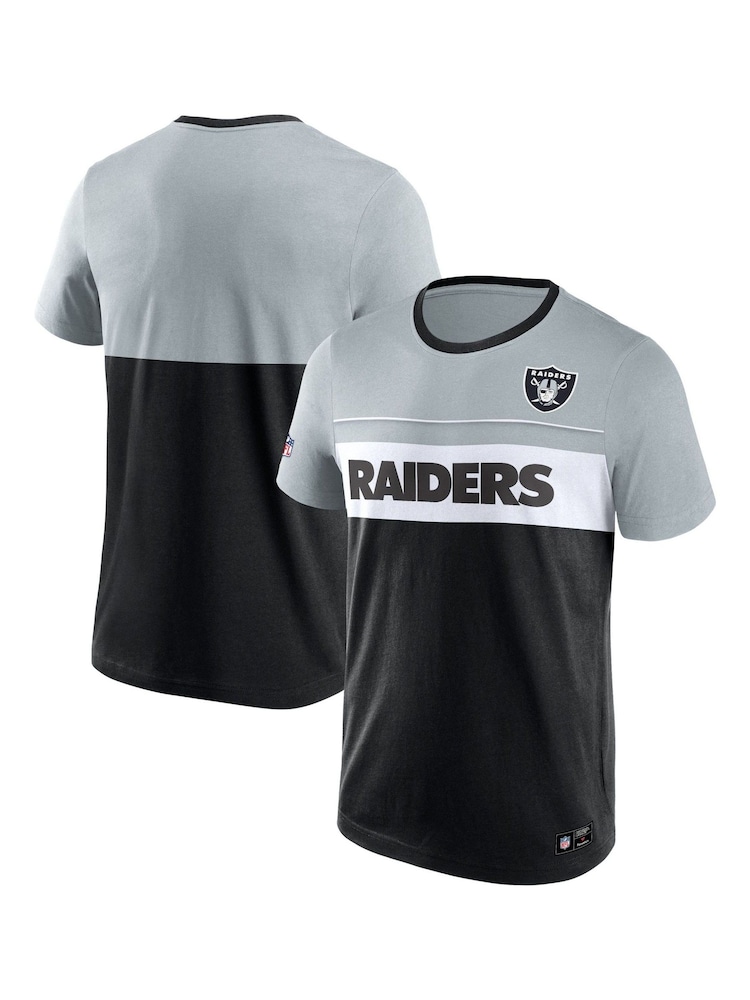Fanatics Grey NFL Las Vegas Raiders Foundation 100% Cotton T-Shirt - Image 1 of 3