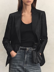 Reiss Black Giselle Leather Gloves - Image 2 of 4