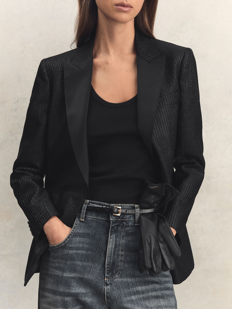 Reiss Black Giselle Leather Gloves - Image 2 of 4
