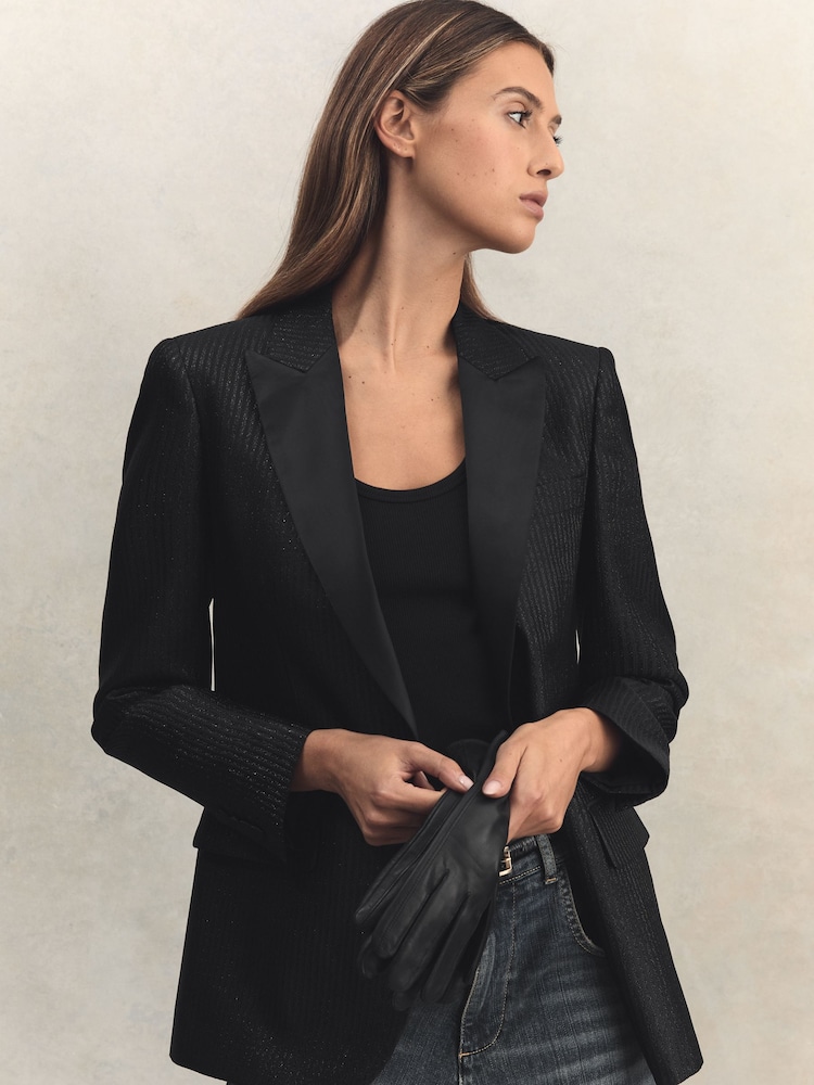 Reiss Black Giselle Leather Gloves - Image 4 of 4