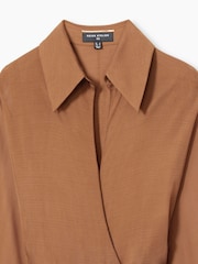 Reiss Tan Saffron Atelier Gathered-Georgette Maxi Dress - Image 6 of 6