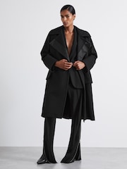 Negro - Reiss Matilda Atelier Felted Trapeze Coat - Imagen 1 de 5