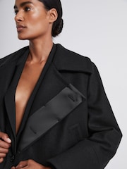 Negro - Reiss Matilda Atelier Felted Trapeze Coat - Imagen 3 de 5