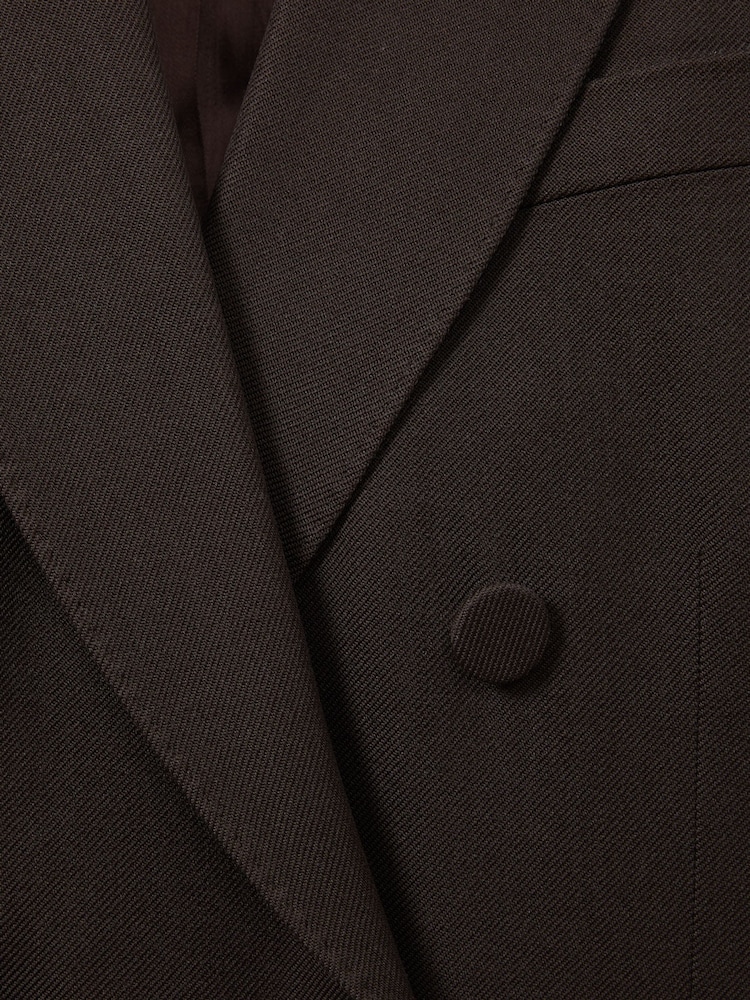 Reiss Brown Lena Atelier Double-Breasted Virgin-Wool Blend Suit Jacket - Image 5 of 5 Reiss Brown Lena Atelier Double-Breasted Virgin-Wool Blend Suit Jacket - Image 5 of 5