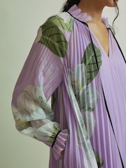 Florere Pleated Tie Neck Maxi Dress - Image 2 of 7
