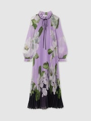 Florere Pleated Tie Neck Maxi Dress - Image 7 of 7