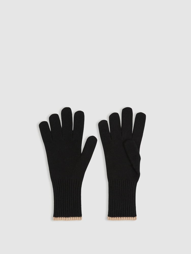 Reiss Black/Camel Hazel Gloves - Image 1 of 2