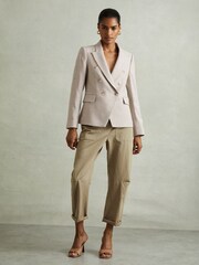 Reiss Elisa Wool-Blend Double-Breasted Dogtooth Blazer - Bild 1 von 7