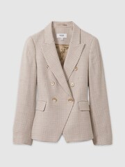 Reiss Elisa Wool-Blend Double-Breasted Dogtooth Blazer - Bild 2 von 7