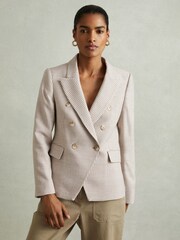 Reiss Elisa Wool-Blend Double-Breasted Dogtooth Blazer - Bild 3 von 7