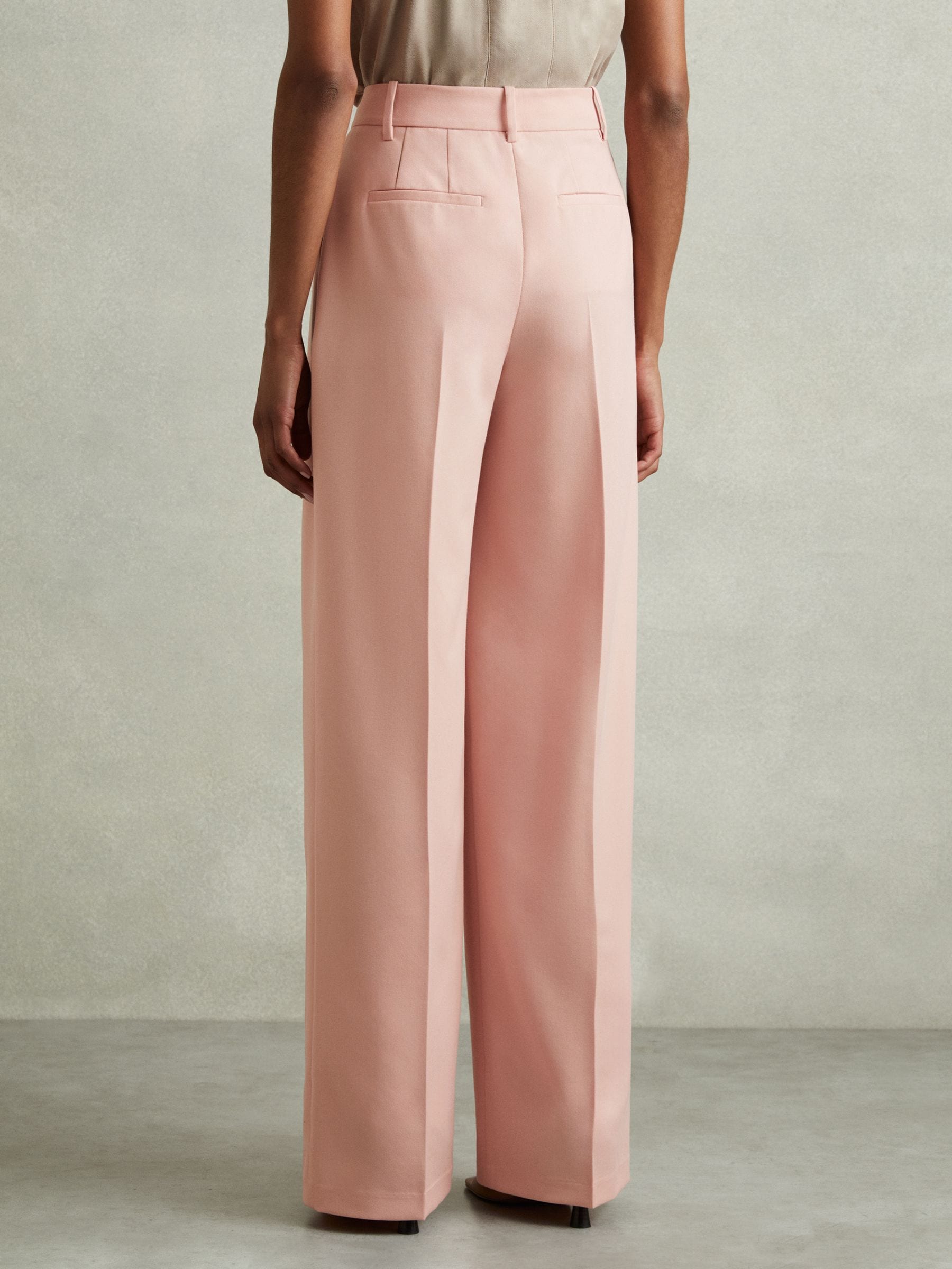 Buy Reiss Pink Billie Double Pleat Wide Leg Trousers from Next USA