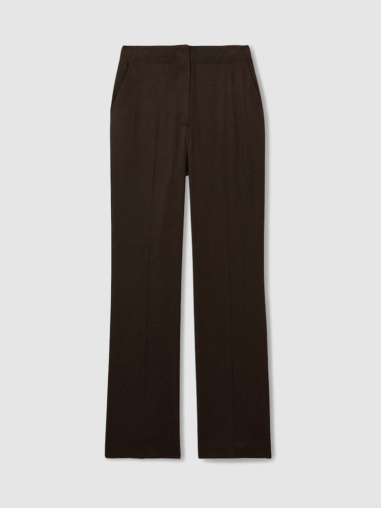 Chocolate - Reiss Lena Atelier Virgin Wool-Blend Suit Trousers - Imagen 2 de 5