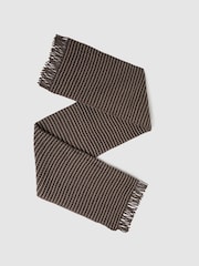 Reiss Taupe Norah Wool Waffle Scarf - Image 1 of 5