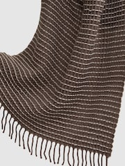 Reiss Taupe Norah Wool Waffle Scarf - Image 5 of 5