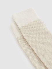 Reiss Ecru/Oatmeal Otis Cotton-blend Socks - Image 2 of 3