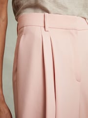 Reiss Pink Billie Petite Double Pleat Wide Leg Trousers - Image 4 of 7