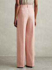 Reiss Pink Billie Petite Double Pleat Wide Leg Trousers - Image 5 of 7