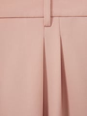 Reiss Pink Billie Petite Double Pleat Wide Leg Trousers - Image 6 of 7