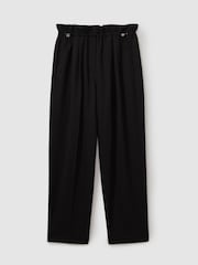 Negro - Reiss Essie Drawstring Waist Tapered Trousers - Imagen 2 de 5