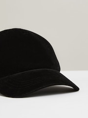 Reiss Black Vickie Velvet Baseball Cap - Image 3 of 4