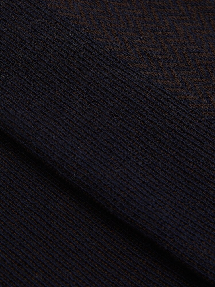 Reiss Navy/Chocolate Otis Cotton-blend Socks - Image 3 of 3