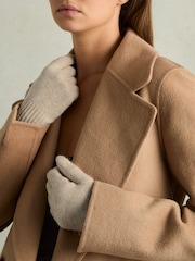 Reiss Taupe Florise Wool Blend Tipped Gloves - Image 2 of 3