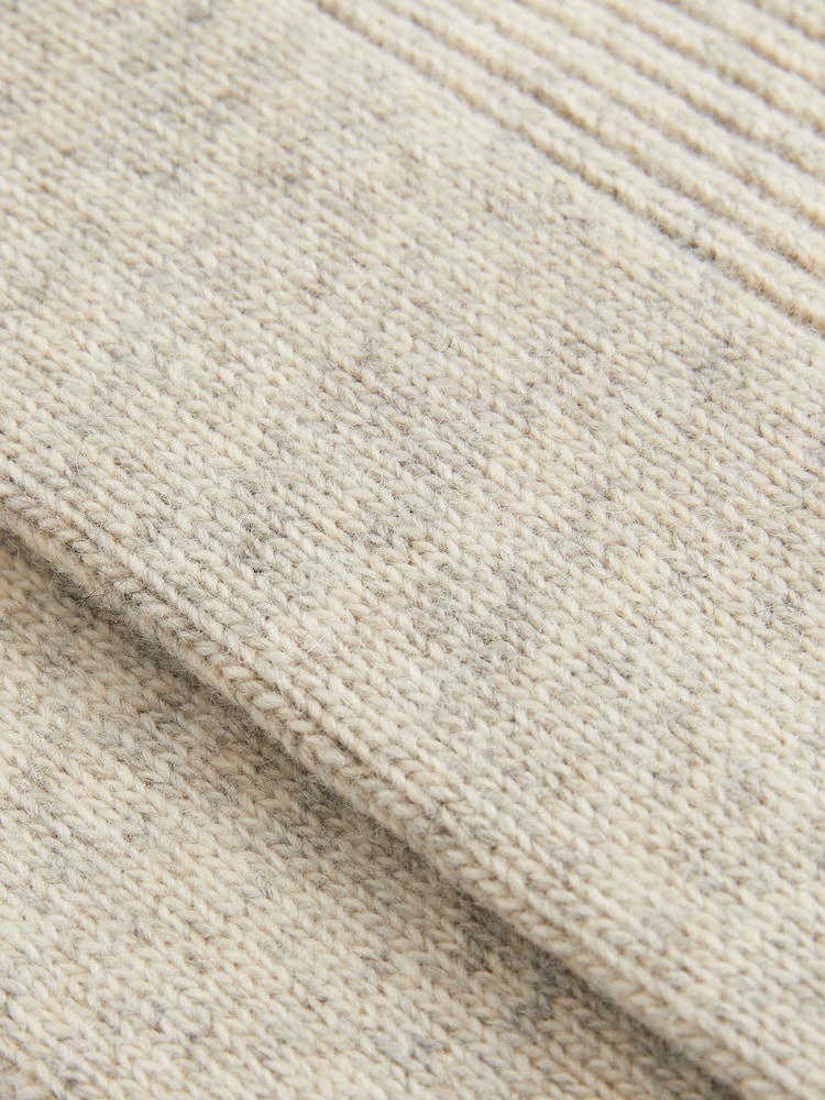 Soft Grey/Ecru - Reiss Alby Wool-Cashmere Blend Ribbed Socks - Imagen 3 de 3